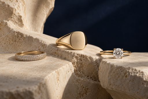 NUA Diamond kişiselleştirilebilir pırlanta yüzük, mühür ve serçe parmak yüzük koleksiyonu