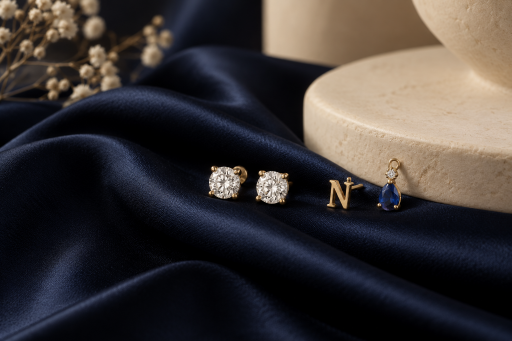 NUA Diamond pırlanta küpe, harf küpe ve doğum taşı küpe koleksiyonu