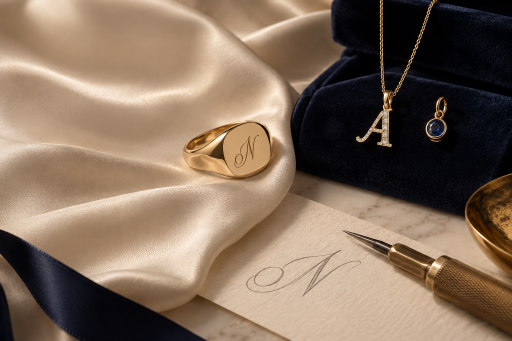 NUA Diamond kişiselleştirilebilir mücevherler; harf, monogram, doğum taşı ve mühür tasarımları