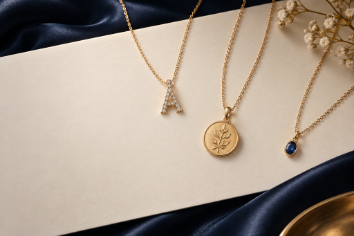 NUA Diamond harf, isim, doğum taşı ve pırlanta kolye koleksiyonu