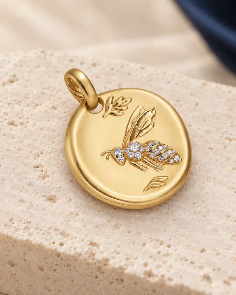 NUA Abeille Arı Madalyon Kolye Ucu