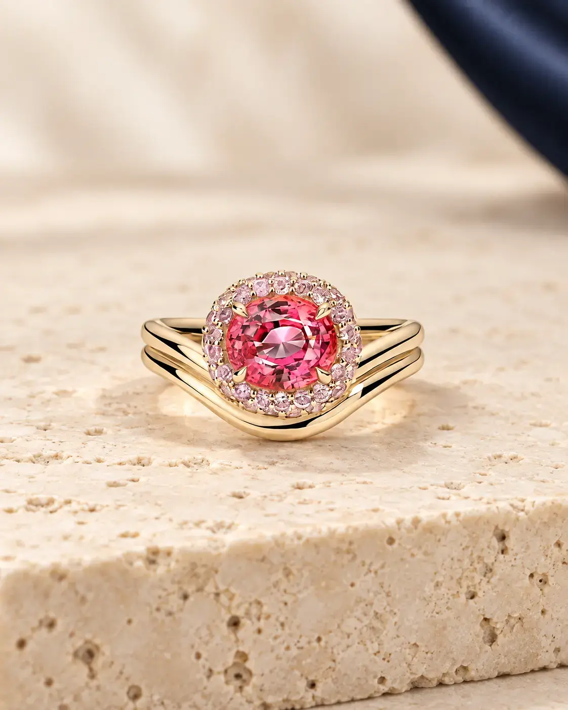 NUA Rosalie Pembe Halo Yüzük